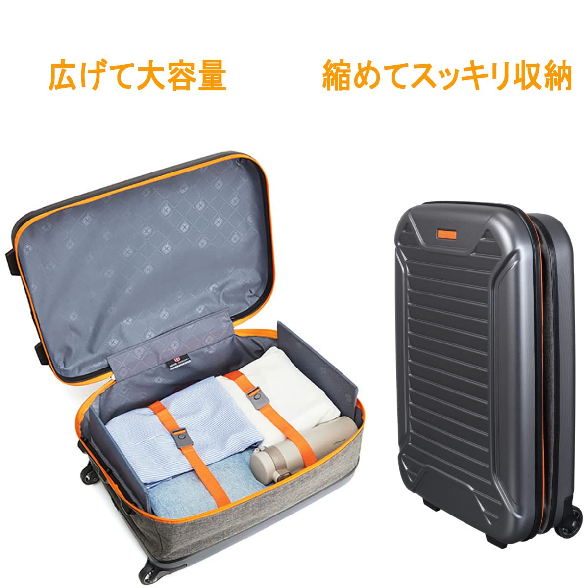 Amazon.co.jp: キヨラカ AD-S01 圧縮できる「スーツケース」 省